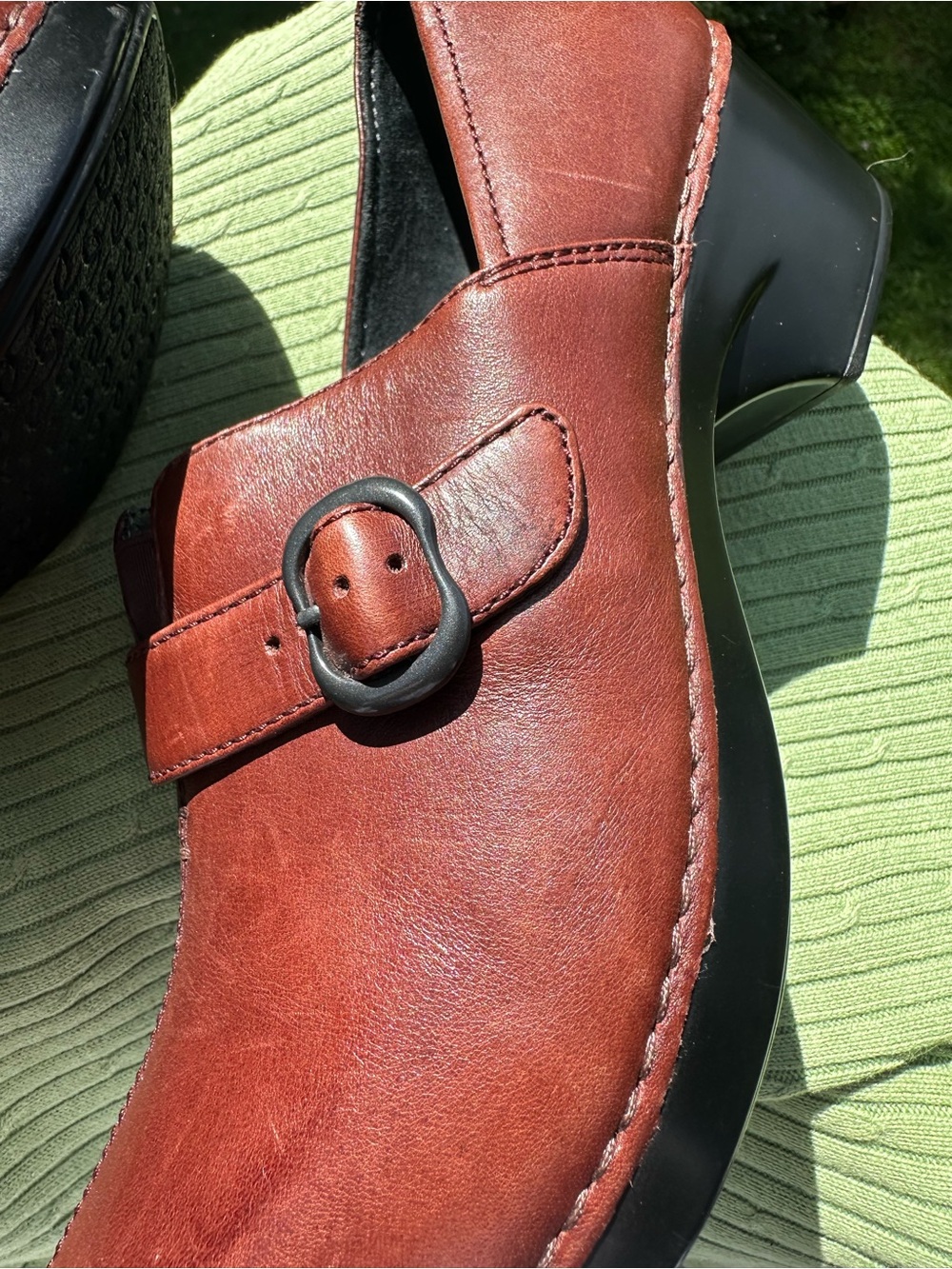 Dansko Women’s Brown Leather Slip-On Loafers with Buckle Strap Size 9.5 US, EU40 - Picture 3 of 8